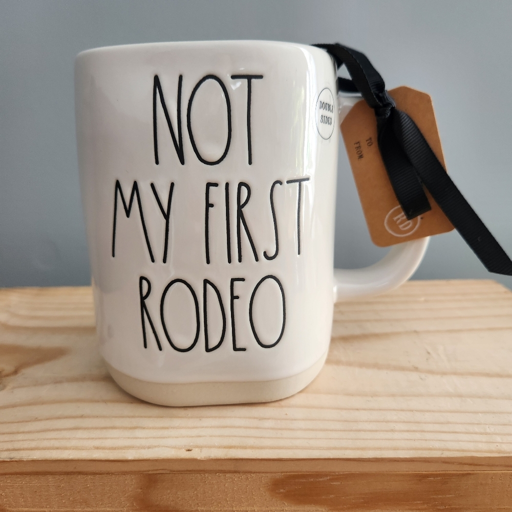 Rae Dunn Not My First Rodeo Horse Double-sided Ceramic Mug NWT - Picture 2 of 15